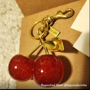 Coach Red Cherry Keychain/Bag Charm